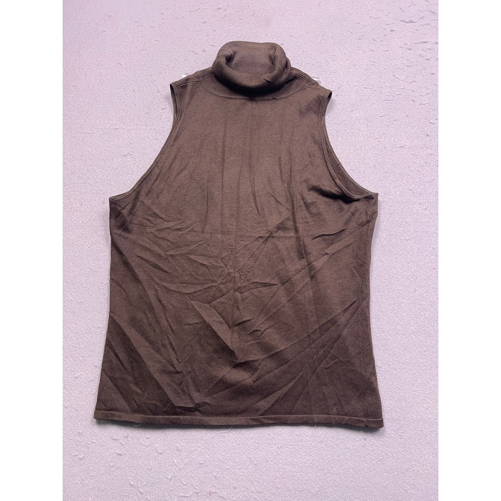 Lauren Ralph Lauren Turtleneck Sleeveless Knit Brown Womens M
